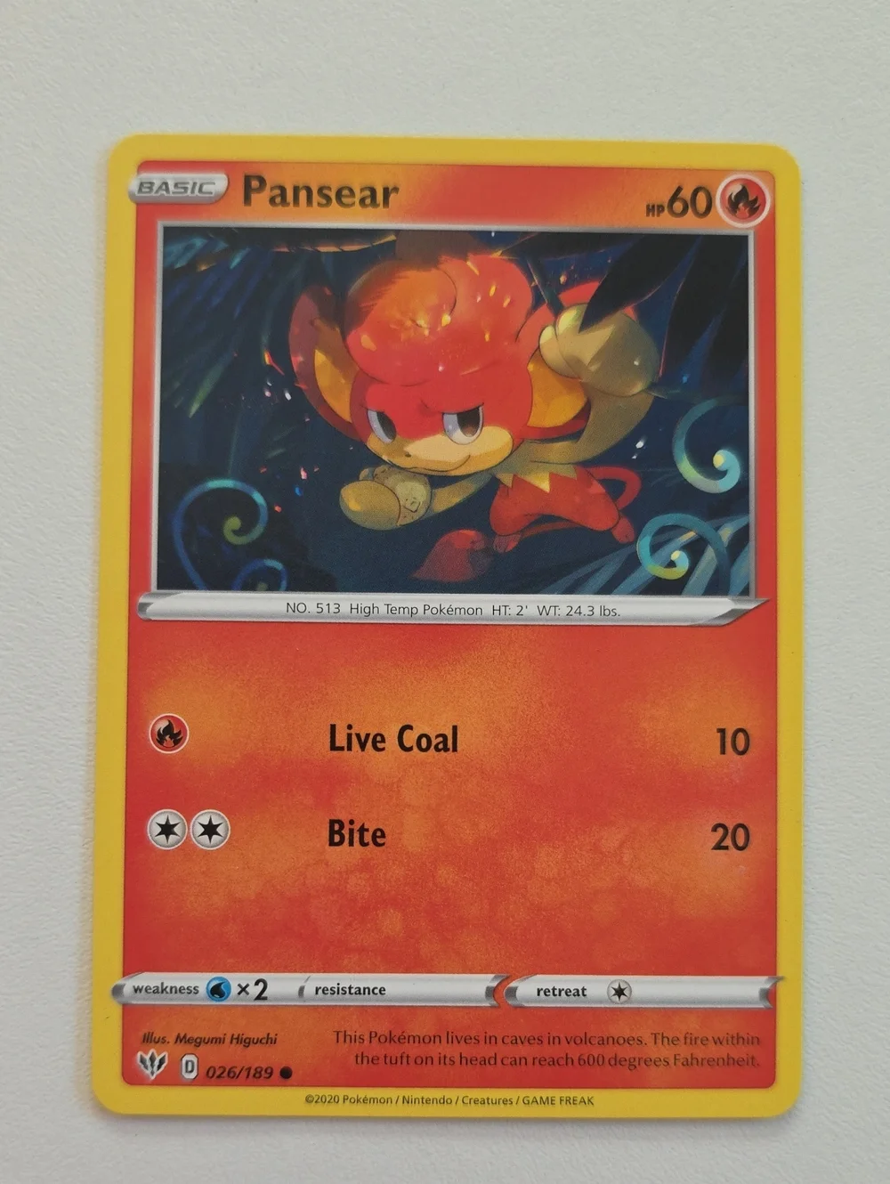 Pokemon Pansear And Simisear Trading Card